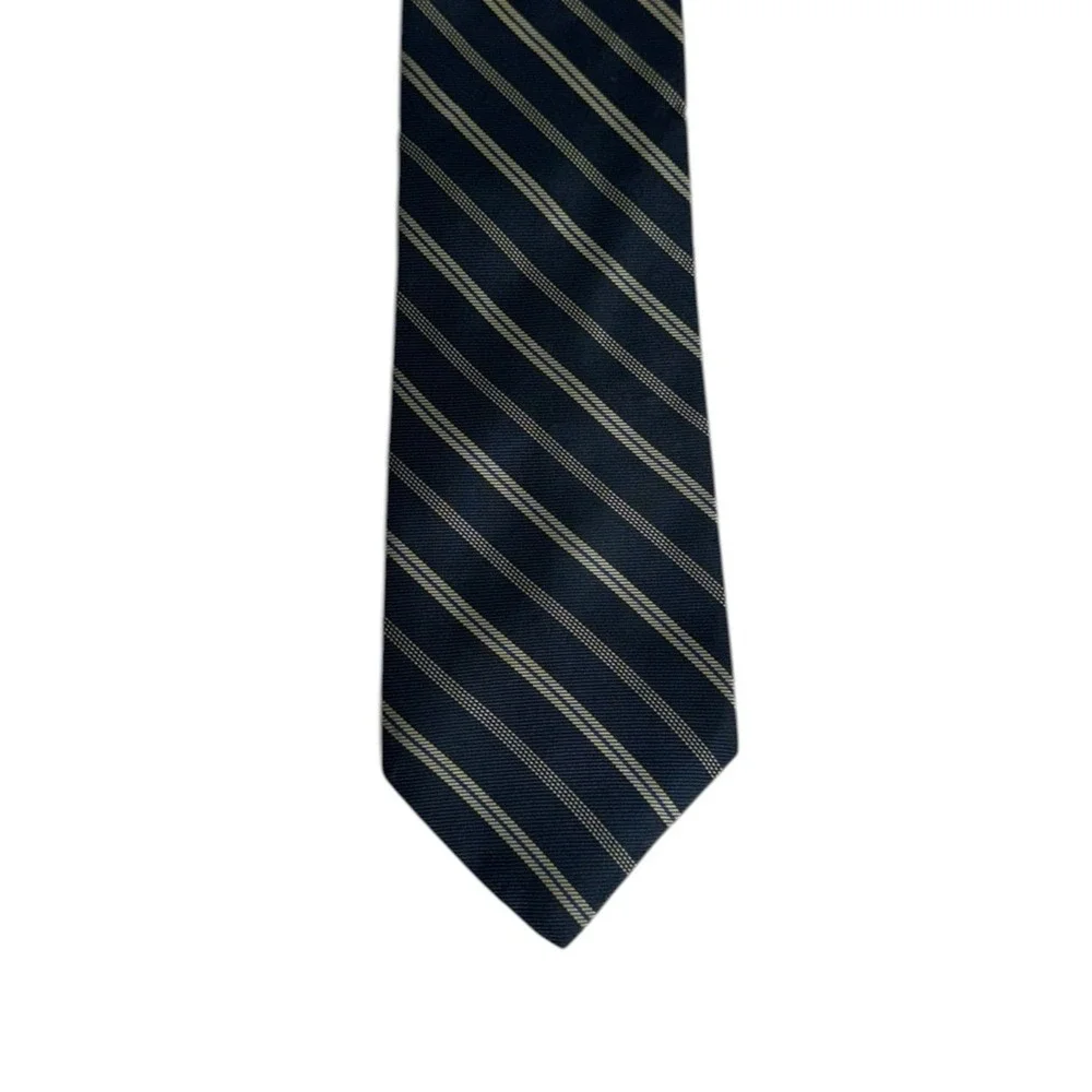 Nautica Mens Silk Tie Quiet‎ Luxury Old Money Preppy Striped Blue Formal Career